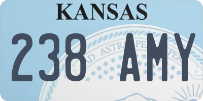 KS license plate 238AMY