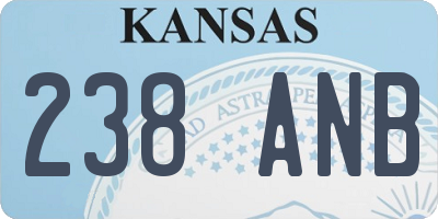 KS license plate 238ANB