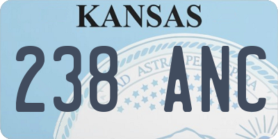 KS license plate 238ANC