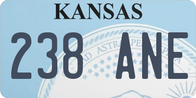 KS license plate 238ANE