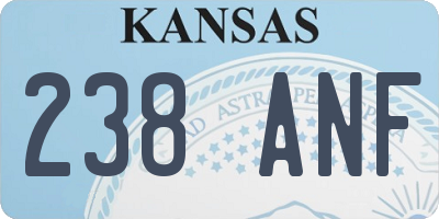 KS license plate 238ANF