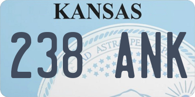 KS license plate 238ANK