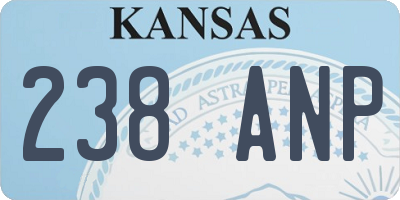 KS license plate 238ANP