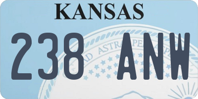 KS license plate 238ANW