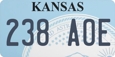 KS license plate 238AOE