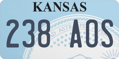 KS license plate 238AOS