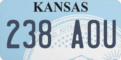 KS license plate 238AOU