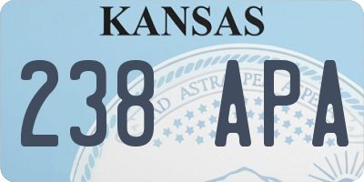 KS license plate 238APA