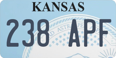 KS license plate 238APF