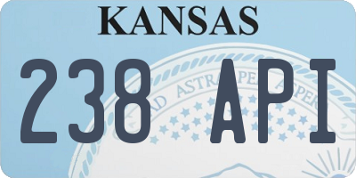 KS license plate 238API