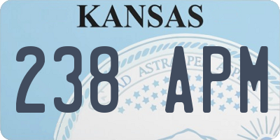 KS license plate 238APM