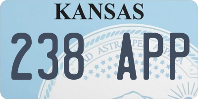 KS license plate 238APP