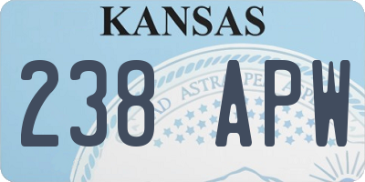 KS license plate 238APW