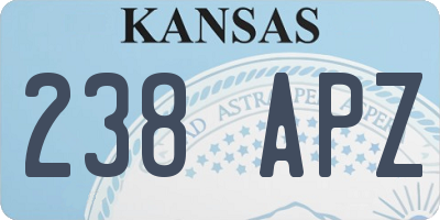 KS license plate 238APZ