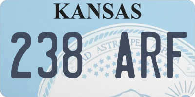 KS license plate 238ARF