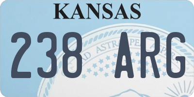 KS license plate 238ARG