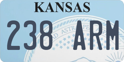 KS license plate 238ARM