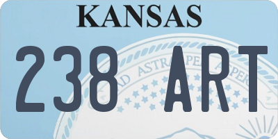 KS license plate 238ART