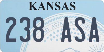 KS license plate 238ASA