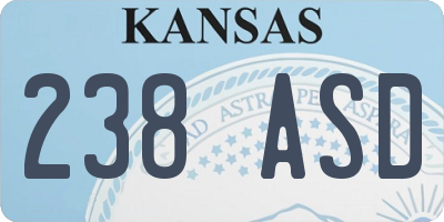 KS license plate 238ASD