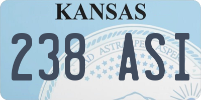 KS license plate 238ASI