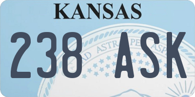 KS license plate 238ASK