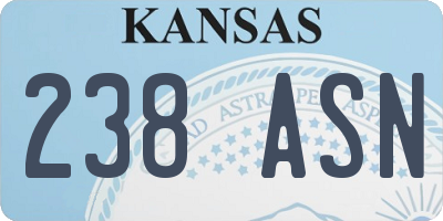 KS license plate 238ASN