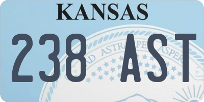 KS license plate 238AST