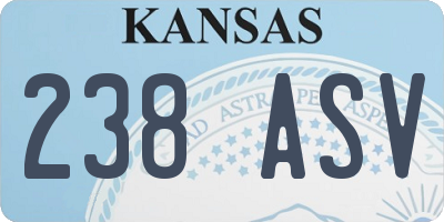 KS license plate 238ASV