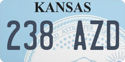 KS license plate 238AZD
