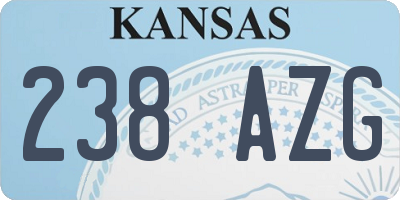 KS license plate 238AZG