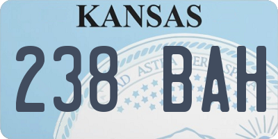 KS license plate 238BAH