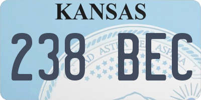 KS license plate 238BEC