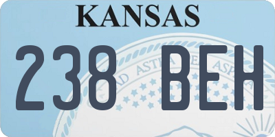 KS license plate 238BEH