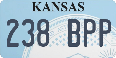 KS license plate 238BPP