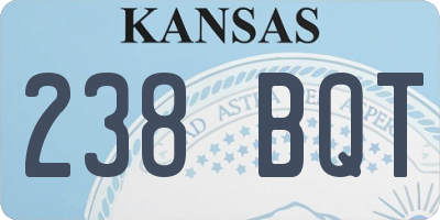 KS license plate 238BQT