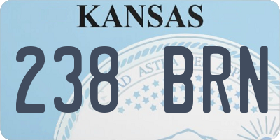 KS license plate 238BRN