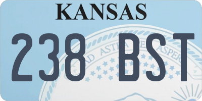 KS license plate 238BST