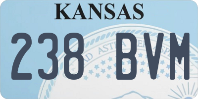 KS license plate 238BVM