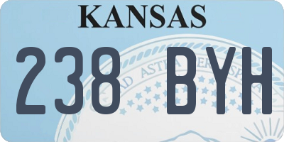 KS license plate 238BYH
