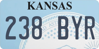 KS license plate 238BYR