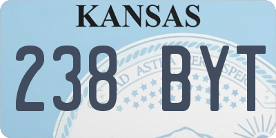 KS license plate 238BYT