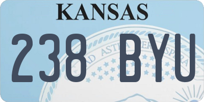 KS license plate 238BYU