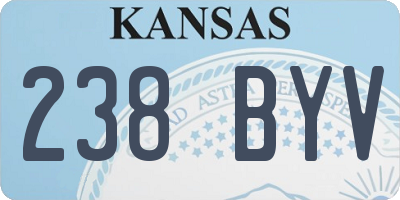 KS license plate 238BYV