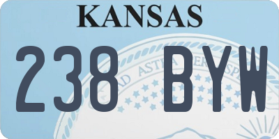KS license plate 238BYW
