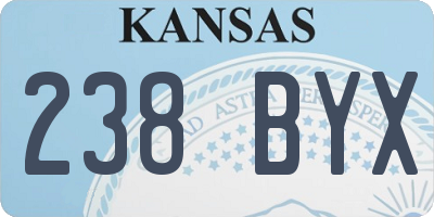 KS license plate 238BYX