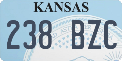 KS license plate 238BZC