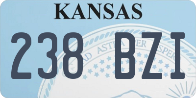 KS license plate 238BZI
