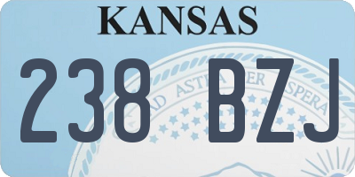 KS license plate 238BZJ