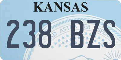 KS license plate 238BZS